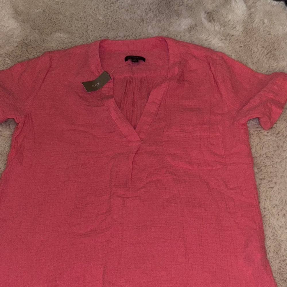 J. Crew Pink Textured Button Down Shirt